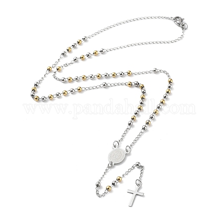 Collares de cuentas de rosario de 202 acero inoxidable NJEW-D060-01D-GP-1