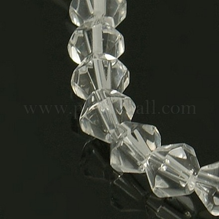 Chapelets de perles en verre transparent manuelles X-GB6mmC01-1