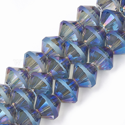 Electroplate Glass Beads Strands X-EGLA-T008-05C-1