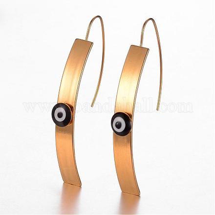 304 Stainless Steel Enamel Dangle Earrings EJEW-G155-04C-1