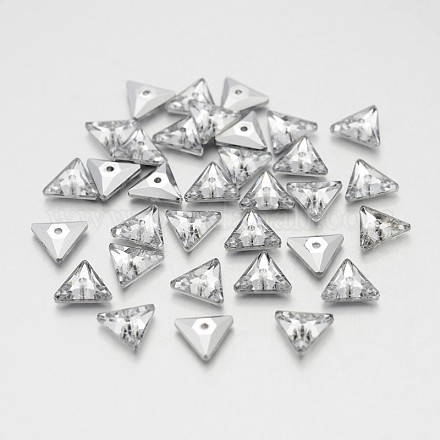 Back Plated Faceted Triangle Taiwan Acrylic Rhinestone Beads ACRT-M03-9-02-1
