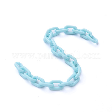 Handmade Opaque Acrylic Cable Chains AJEW-JB00664-08-1