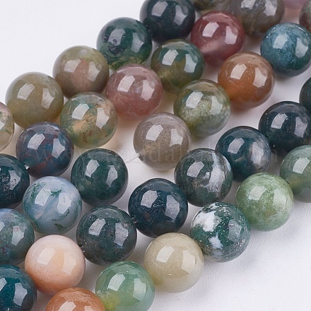 Natural Indian Agate Beads Strands G-L083-8mm-15-1
