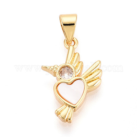 Латунные микропаве прозрачные подвески с фианитом KK-N268-07G-1