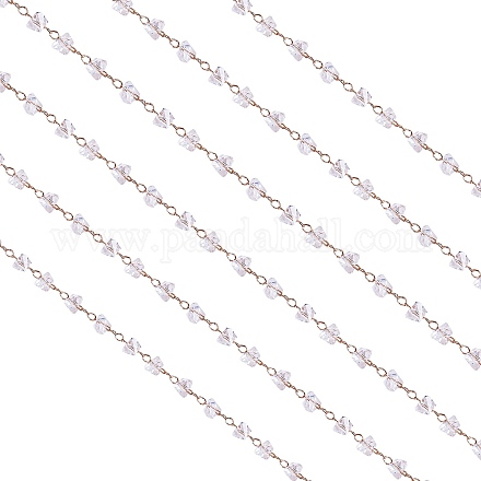 Chaînes de perles en zircone cubique transparente JX589A-01-1