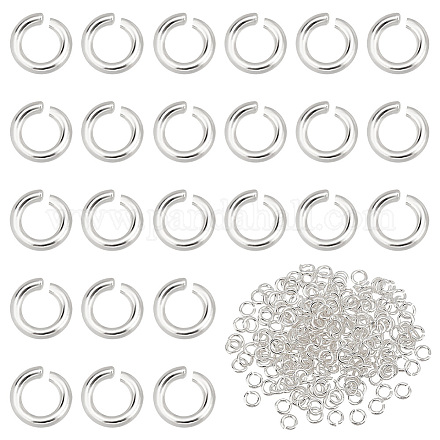 Pandahall elite 200 Uds. 925 anillos de plata de ley chapados en rodio STER-PH0001-50-1
