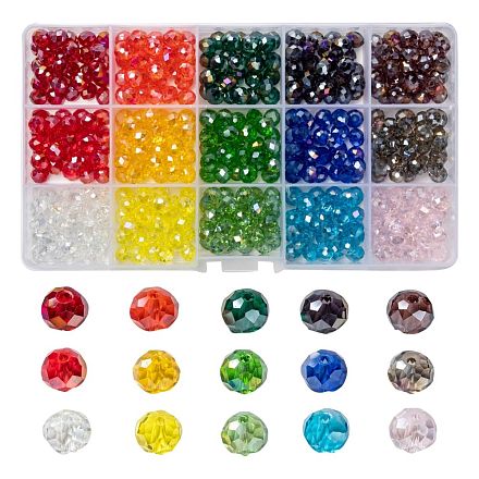 15 Colors Electroplate Glass Beads EGLA-X0006-02B-8mm-1