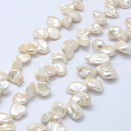 Hebras de perlas keshi de perlas barrocas naturales PEAR-K004-29-1