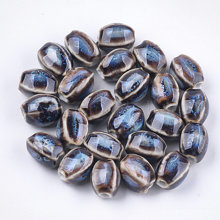 Perles en porcelaine manuelles PORC-S498-07H-1