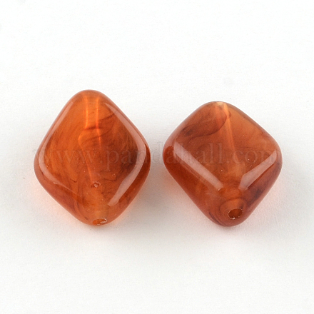 Rhombus Imitation Gemstone Acrylic Beads OACR-R041-14-1