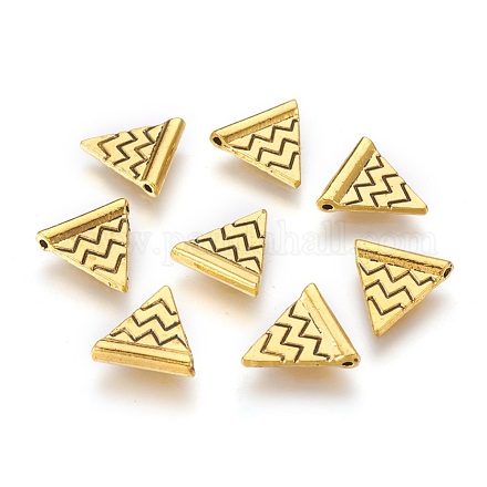 Stile tibetano in lega di perline triangolo TIBEB-5044-AG-NR-1