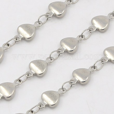 304 Stainless Steel Heart Chains CHS-K001-51-1