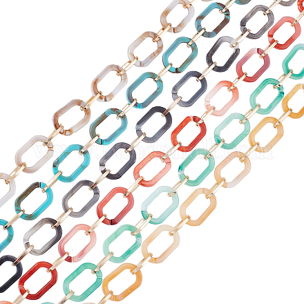Pandahall elite 6 hilos 6 colores cadenas de clip de acrílico hechas a mano AJEW-PH0003-92-1