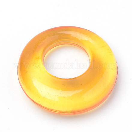 透明なアクリルパーツ  ドーナツ  オレンジ  20x6mm  穴：9mm  約375個/500g TACR-S144-51D-1