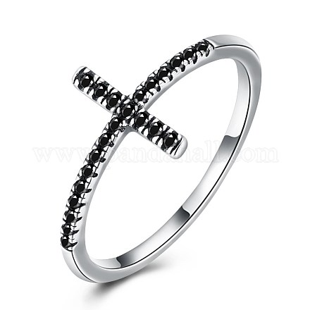 925 plata esterlina micro pavimenta anillos de circonio cúbico RJEW-BB32037-9-1