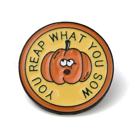Inspirational Word You Reap What You Sow & Pumpkin Enamel Pins JEWB-G032-02A-1