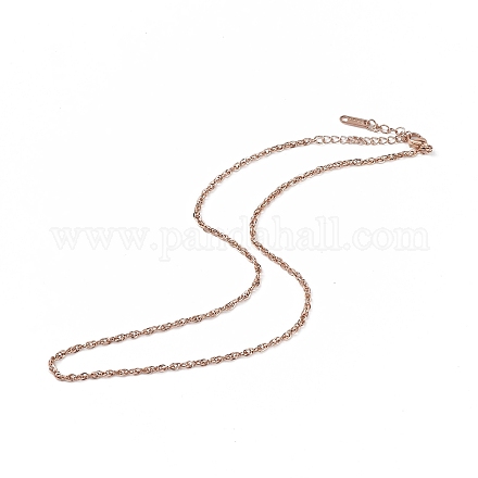 Chapado en iones (ip) 304 collar de cadena de cuerda de acero inoxidable para hombres y mujeres NJEW-K245-010E-1