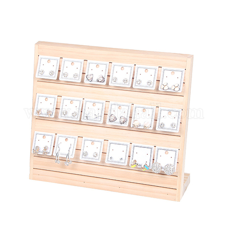PandaHall Jewellery Display Stand Earring Necklace Display Holder 13x9 Inch  / 3x23cm Wood Business Card Holder Jewellery Organizer Table Displays for