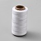 260M Waxed Polyester Cord, Flat, White, 1x0.3mm, about 284.34 Yards(260m)/Roll