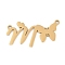 304 Stainless Steel Pendants, Letter & Butterfly Charms, Letter M, 13.5x27x0.9mm, Hole: 1.2mm