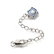 Brass ABS Imitation Pearl Ends with Chain, with Enamel & Glitter Powder, Platinum, 79mm