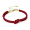 3MM Round Nylon Braided Cord Bracelet Making, Knot, with Golden 202 Stainless Steel Lobster Clasp & Brass Finding, FireBrick, 6.69x0.39 inch(17x1cm)