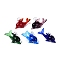 Handmade Lampwork Pendants, Dolphin Charms, Mixed Color, 21~25x39.5~42x17~20mm, Hole: 3~4mm