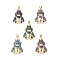 Brass Micro Pave Cubic Zirconia Pendants, Real 16K Gold Plated, Bear Charms, Mixed Color, 28x18x5mm, Hole: 5x3mm.