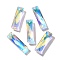 Glass Pendants, Rectangle, AB Color, Faceted, Clear AB, 25x7x5mm, Hole: 1.5mm