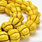 Dyed Synthetic Turquoise Bead Strands, Pumpkin, Yellow, 20x15mm, Hole: 1mm, about 228pcs/1000g