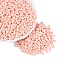 Opaque Glass Seed Beads, Round Hole, Rondelle, Light Salmon, 4~4.5x2~3mm, Hole: 0.9~1mm, about 6430pcs/pound