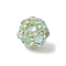 Sparkling Acrylic Encrusted Round Beads, with Rhinestone Cup Chains & Glass, for Beadable Pens, Keychains and Jewelry, Spring Green, 18.5~19x16~16.5mm, Hole: 2.5mm