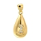Rack Plating Brass Micro Pave Cubic Zirconia Pendants, Long-Lasting Plated, Lead Free & Cadmium Free,Real 18K Gold Plated, Teardrop with Letter Charms, Letter I, 21x11mm, Hole: 5x3mm