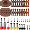 1 Set PP Plastic Letter A~Z Cookie Impress Embosser Cutter, Numbers Alphabet Stamps for Clay Craft, with 1 Set Plastic & Stainless Steel Clay Round Hole Cutter, Mixed Color