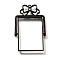 Alloy Open Back Bezel Pendants, For DIY UV Resin, Epoxy Resin, Cadmium Free & Nickel Free & Lead Free, Rectangle with Bowknot, Black, 48.5x31x3.5mm, Hole: 1.5mm