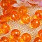 Transparent Acrylic Beads, Round, Orange, 6mm, about 5480pcs/500g