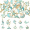 20Pcs 10 Styles Sea Animal Alloy Enamel Pendants, Light Gold, Mixed Shapes, Light Sky Blue, 12.5~31x11~25x1.5~3mm, Hole: 1.6~2.5mm, 2pcs/style