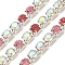 Rhinestone and Iron Cup Chain, with Spool, Burgundy, 2x2x2mm, about 10yard/roll