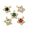 Alloy Pendants, with Rhinestone & Glass, Lead Free & Cadmium Free & Nickel Free, Rack Plating, Star, Mixed Color, Golden, 21x18.5x4.5mm, Hole: 1.8mm