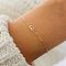 Simple Style Alloy Letter Link Bracelets, Cable Chain Jewelry for Women, Gold, Letter E, 7-7/8 inch(20cm)