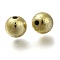UV Plating CCB Plastic Beads, Texture, Round, Champagne Gold, 8mm, Hole: 1.4mm