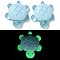 Luminous Resin Cabochons, for Jewelry Making, Glow in the Dark, Tortoises, Sky Blue, 31.5x26.5x10.5mm