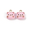 Brass Alloy Charms, with Enamel, Dog Charm, Golden, Rack Plating, Pearl Pink, 11.5x10.5x6.5mm, Hole: 1.2mm
