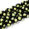 Handmade Lampwork Beads Strands, Round, with Wave Point, Black, 9.5~11mm, Hole: 0.9~1.2mm, about 38pcs/strand, 13.78~14.37 inch(35~36.5cm)
