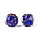 Handmade Gold Sand Lampwork Beads, Round, Blue, 10mm, Hole: 1.4mm