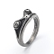 Stainless Steel Frog Finger Rings, Antique Silver, 9mm, US Size 10(19.8mm)