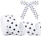 16.6 Yards Polyester Ribbons, Polka Dot Pattern, White, 1-5/8 inch(40mm)