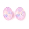Glass Cabochons, Faceted, Oval, Pearl Pink, 14x10x5mm, 36pcs/set