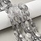 Natural Cloudy Quartz Beads Strands, Flat Oval, 14~14.5x10~10.5x5~5.5mm, Hole: 1mm, about 28pcs/strand, 15.75 inch(40cm)