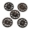 Walnut Wood Hollow Pendants, Gear Charms with Sun, Undyed, Coffee, 23.5x2.5mm, Hole: 3mm